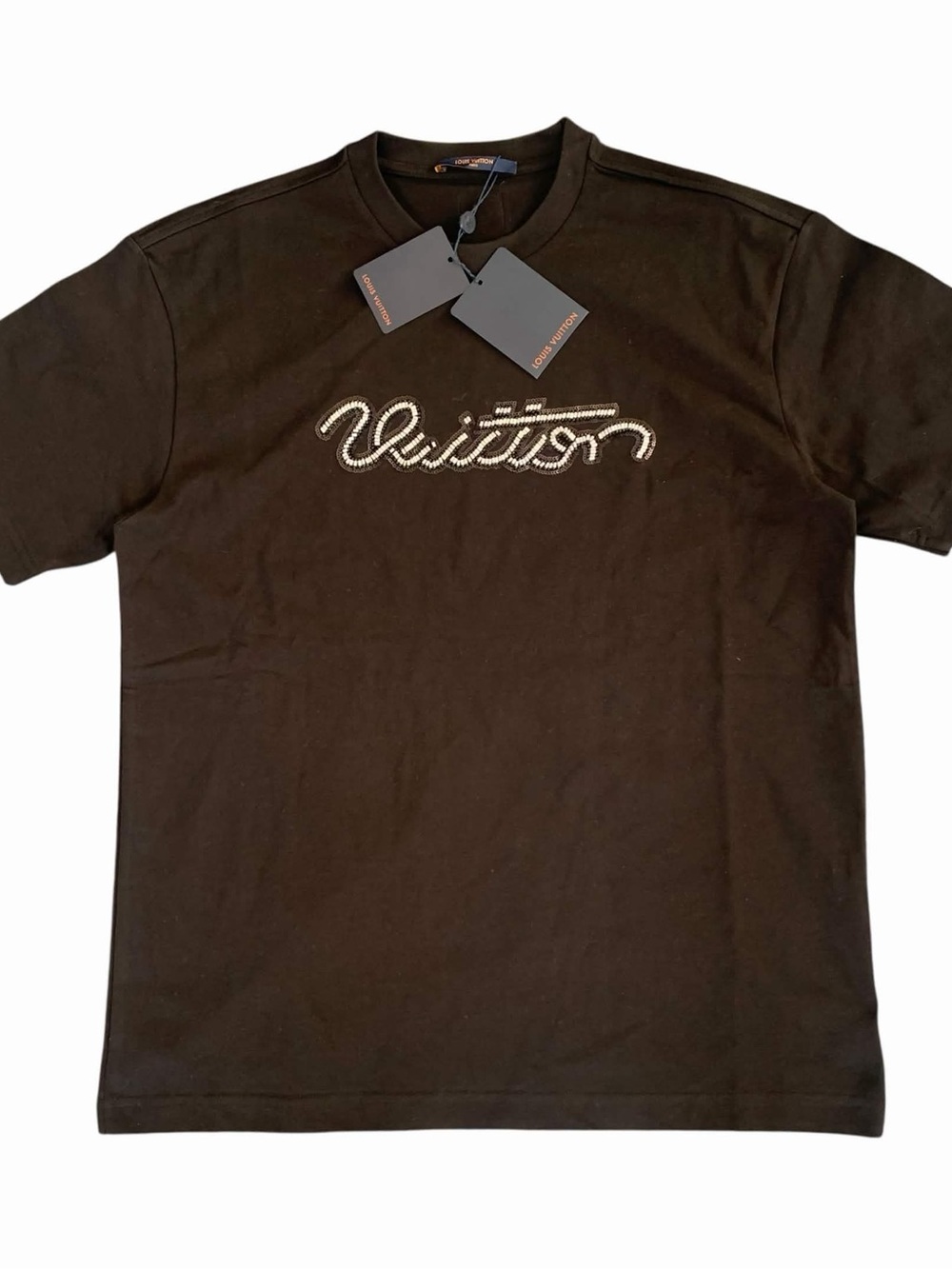 Louis Vuitton Black Bead Logo T-Shirt Men’s Size Small - Picture 1 of 4